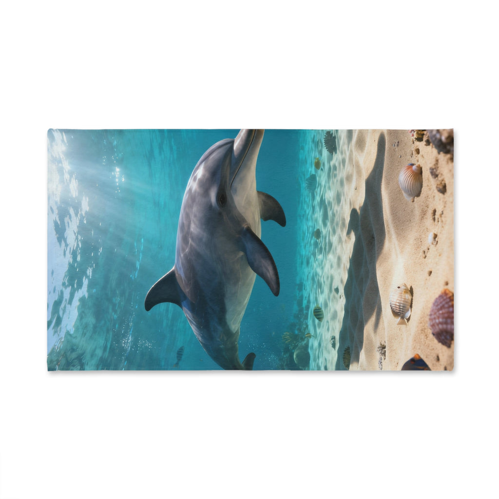 Dolphin Ocean Hand Towel — Underwater Beach Scene