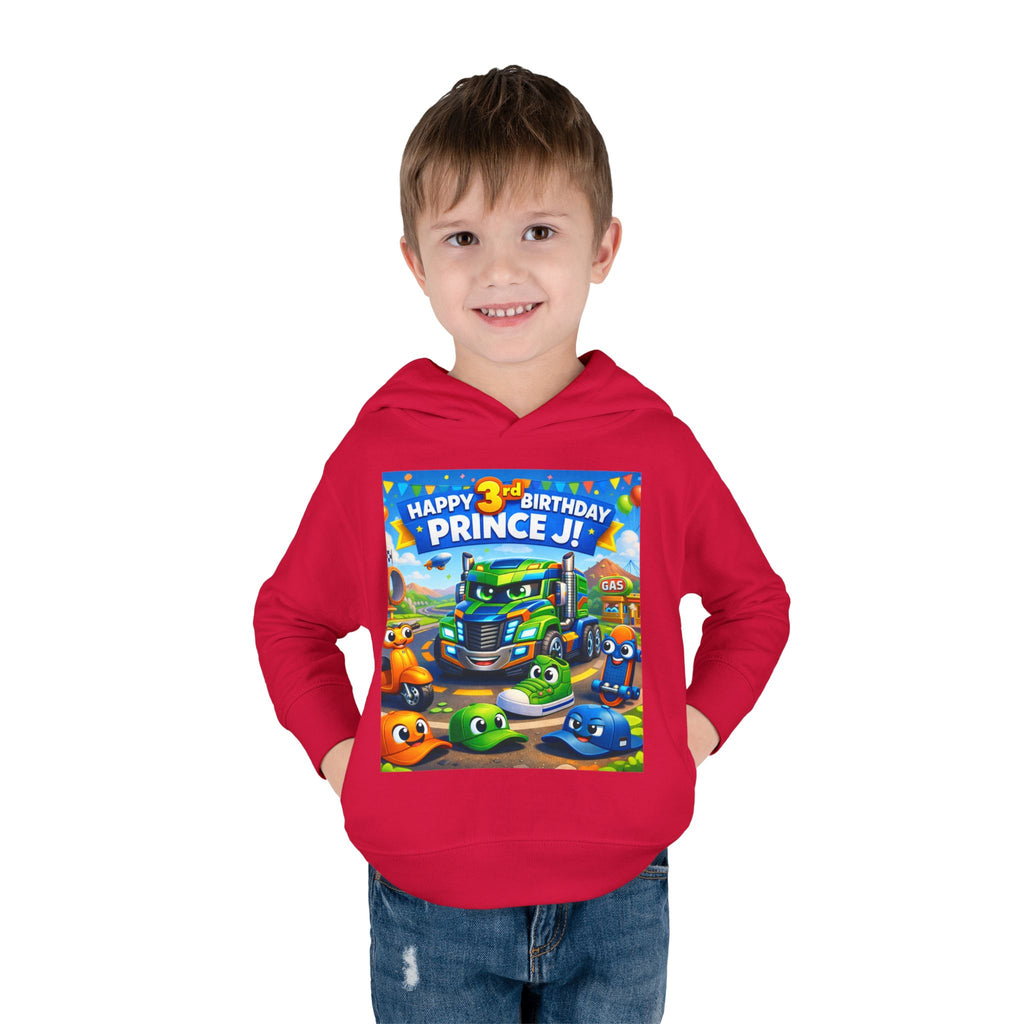 Toddler Hoodie — Colorful Birthday Truck & Candy Party Kids Pullover