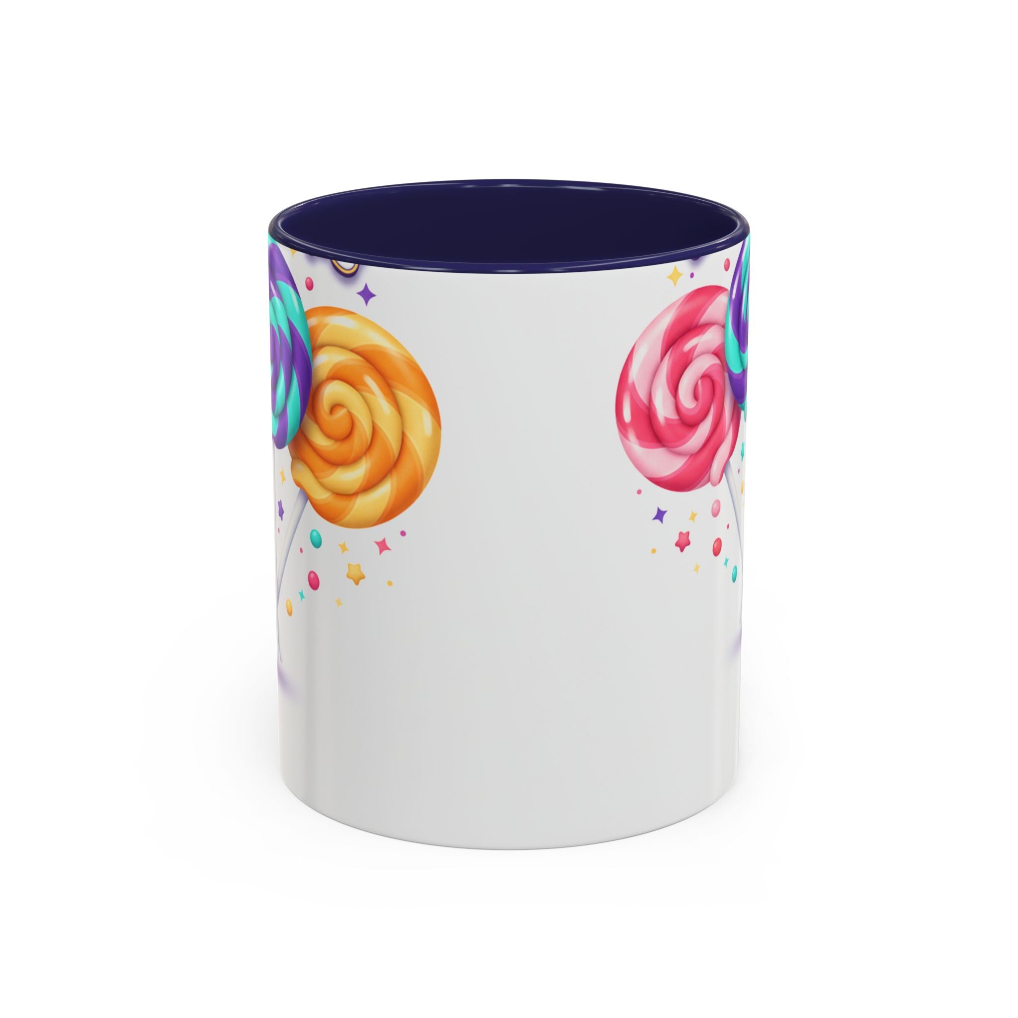 Lollipop Candy Coffee Mug — Colorful Swirl Sweets Accent Mug (11/15oz)