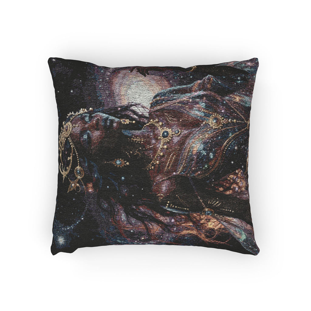 Mythic Goddess Woven Pillow — Fantasy Heroine Decorative Throw Pillow