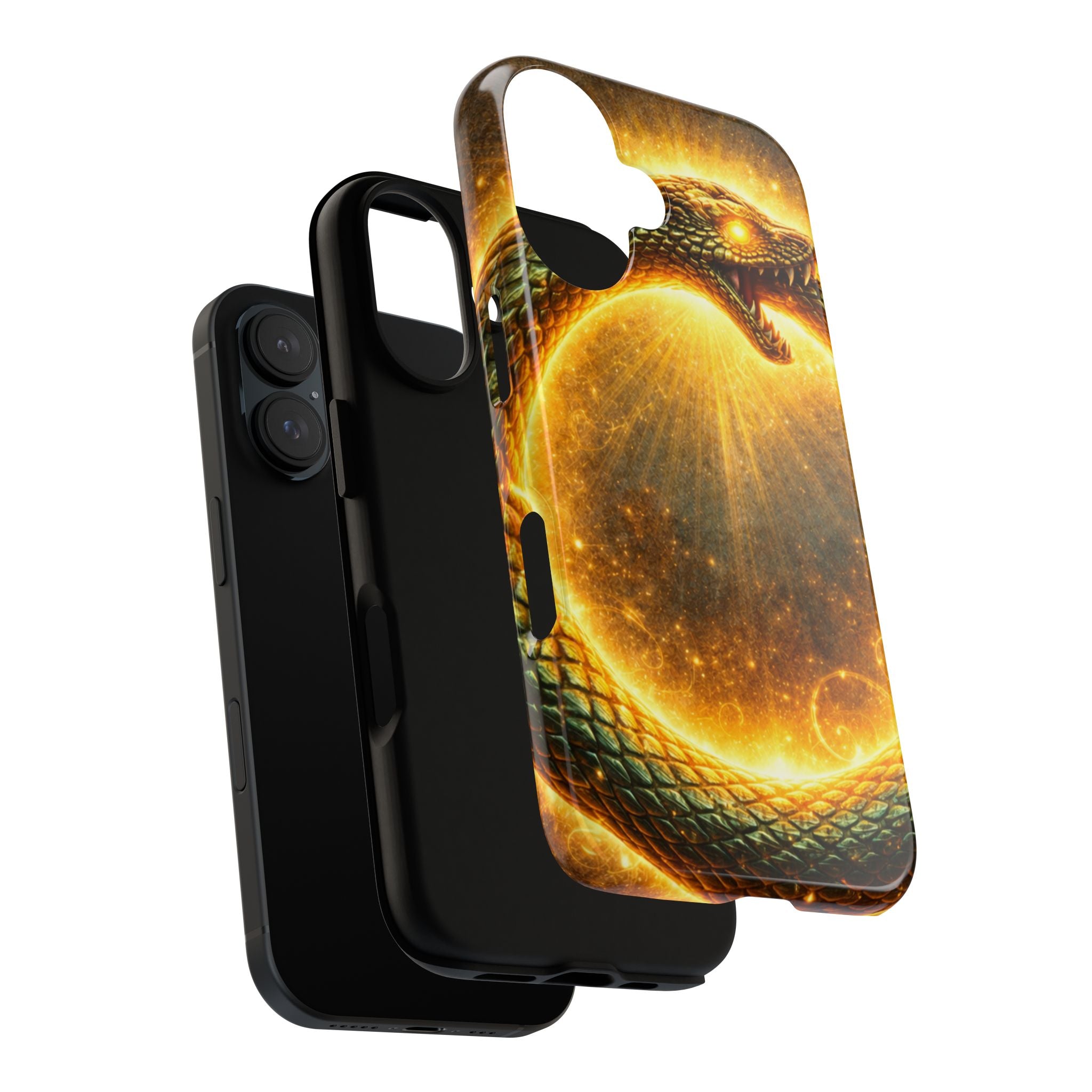 Phone Case — Golden Serpent Ouroboros Design