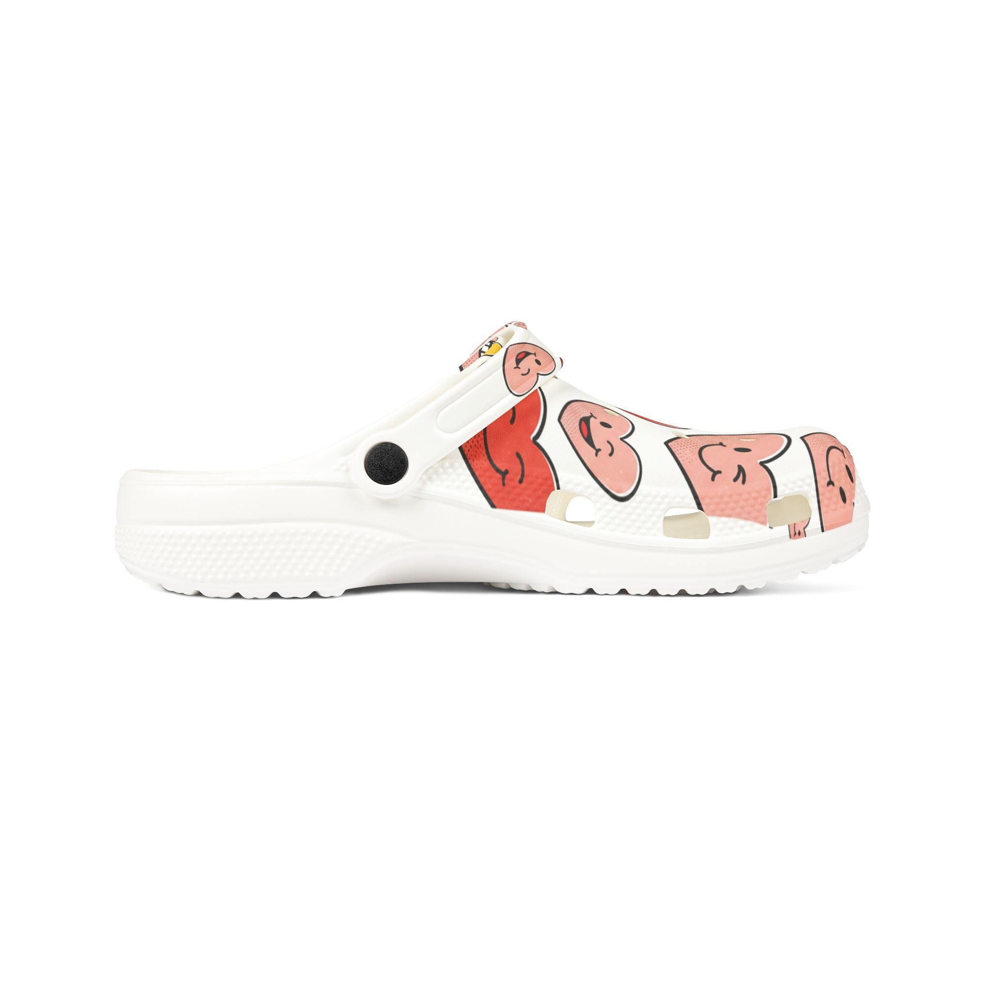 Heart Pattern EVA Foam Clogs — Cute Smiley Hearts Slip-On Shoes