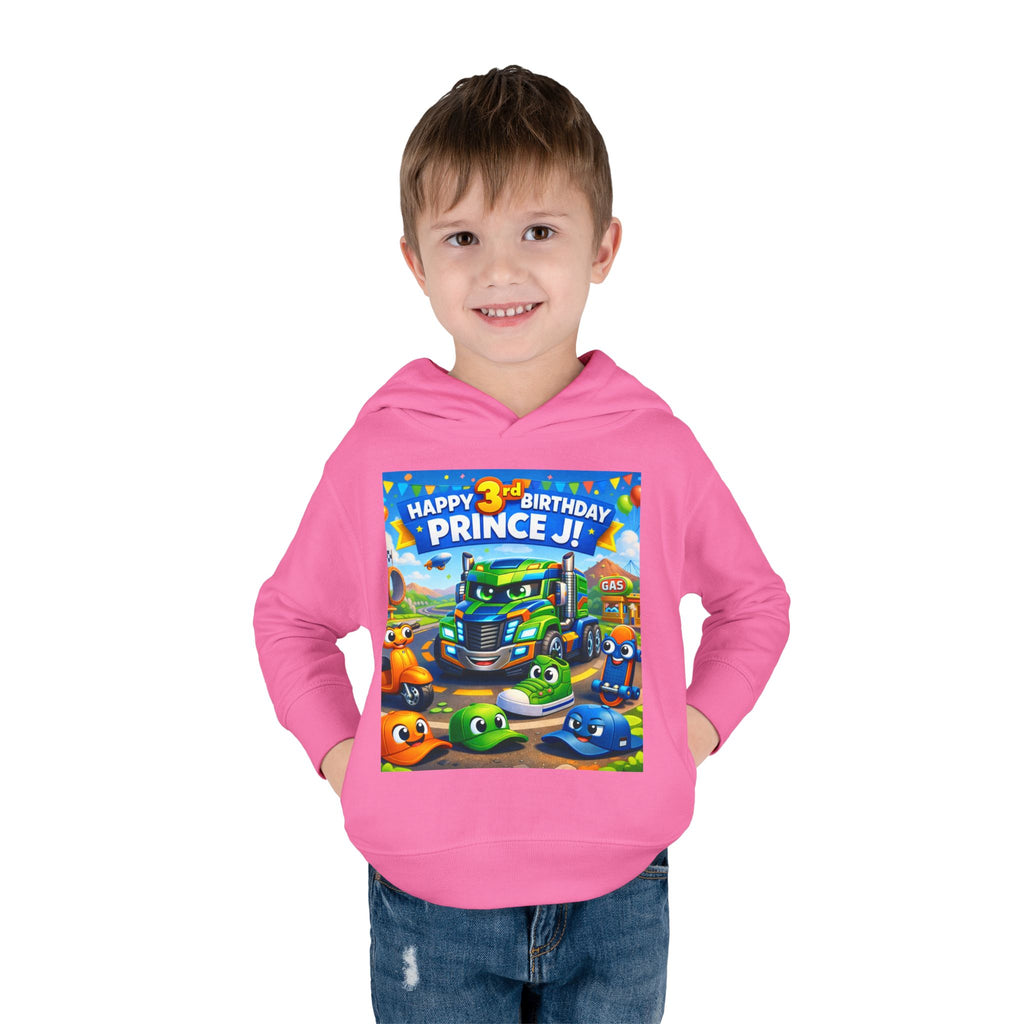 Toddler Hoodie — Colorful Birthday Truck & Candy Party Kids Pullover