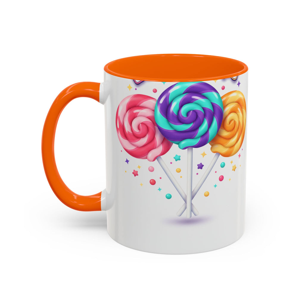 Lollipop Candy Coffee Mug — Colorful Swirl Sweets Accent Mug (11/15oz)