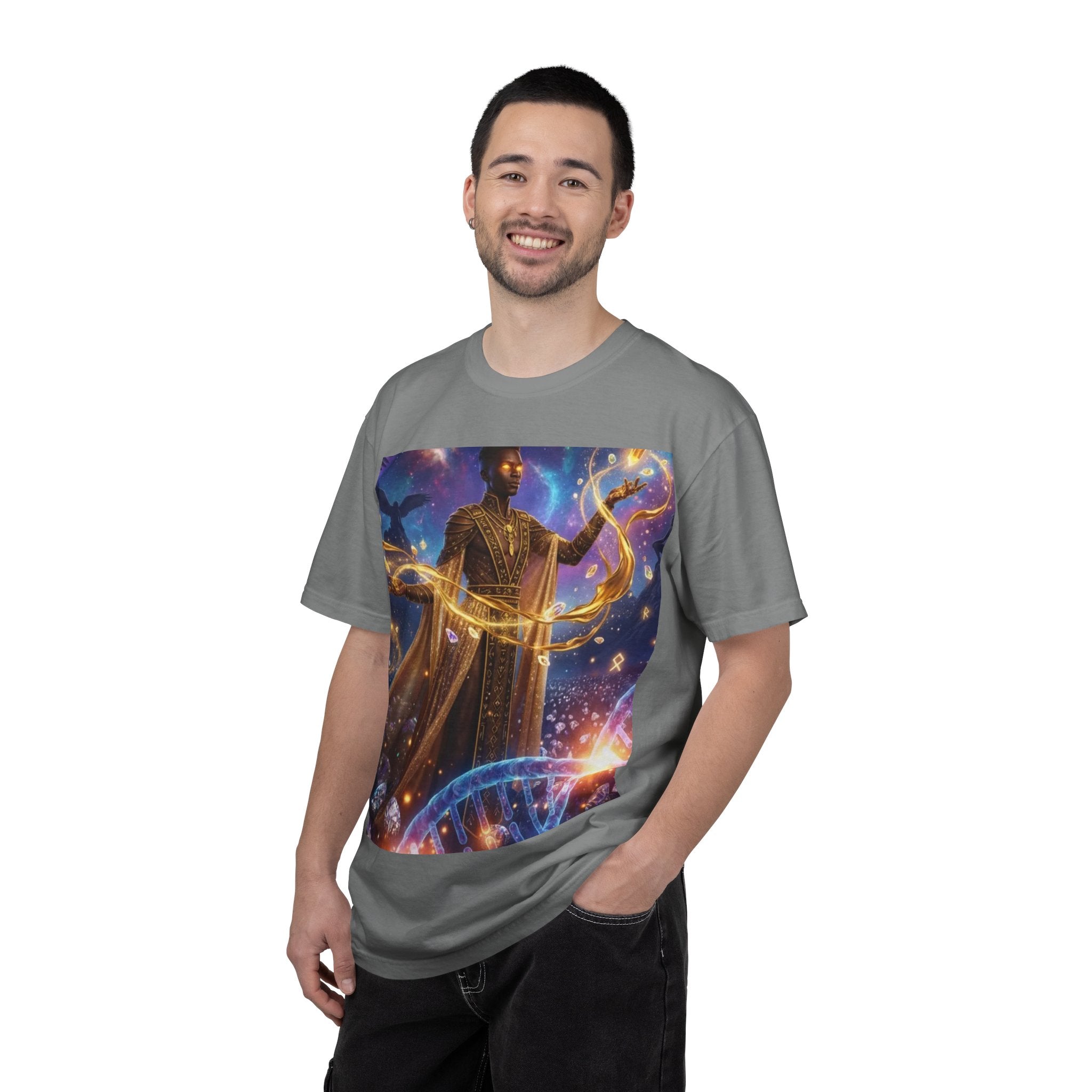Cosmic Sorcerer T-Shirt — Celestial Magic Art Tee