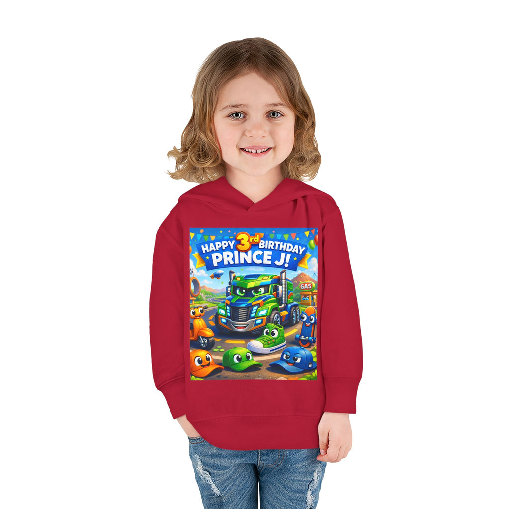 Toddler Hoodie — Colorful Birthday Truck & Candy Party Kids Pullover