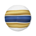 Round Tufted Floor Pillow — Navy & Gold Striped Accent Cushion