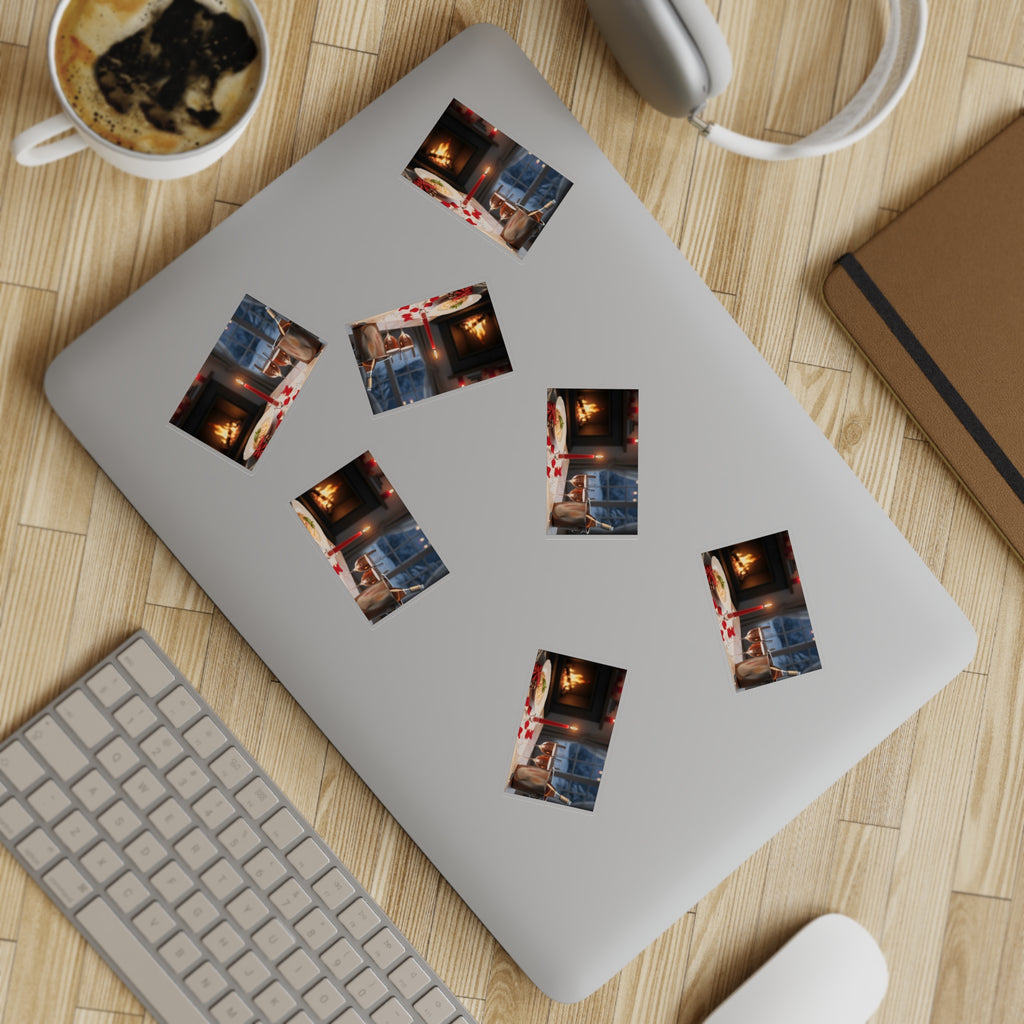 Cozy Night Sticker Sheet Set — 5pc Hygge Window & Fireplace Stickers