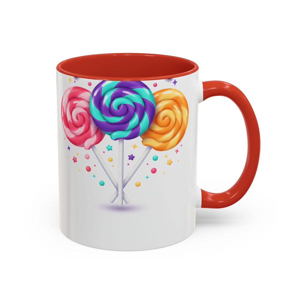 Lollipop Candy Coffee Mug — Colorful Swirl Sweets Accent Mug (11/15oz)