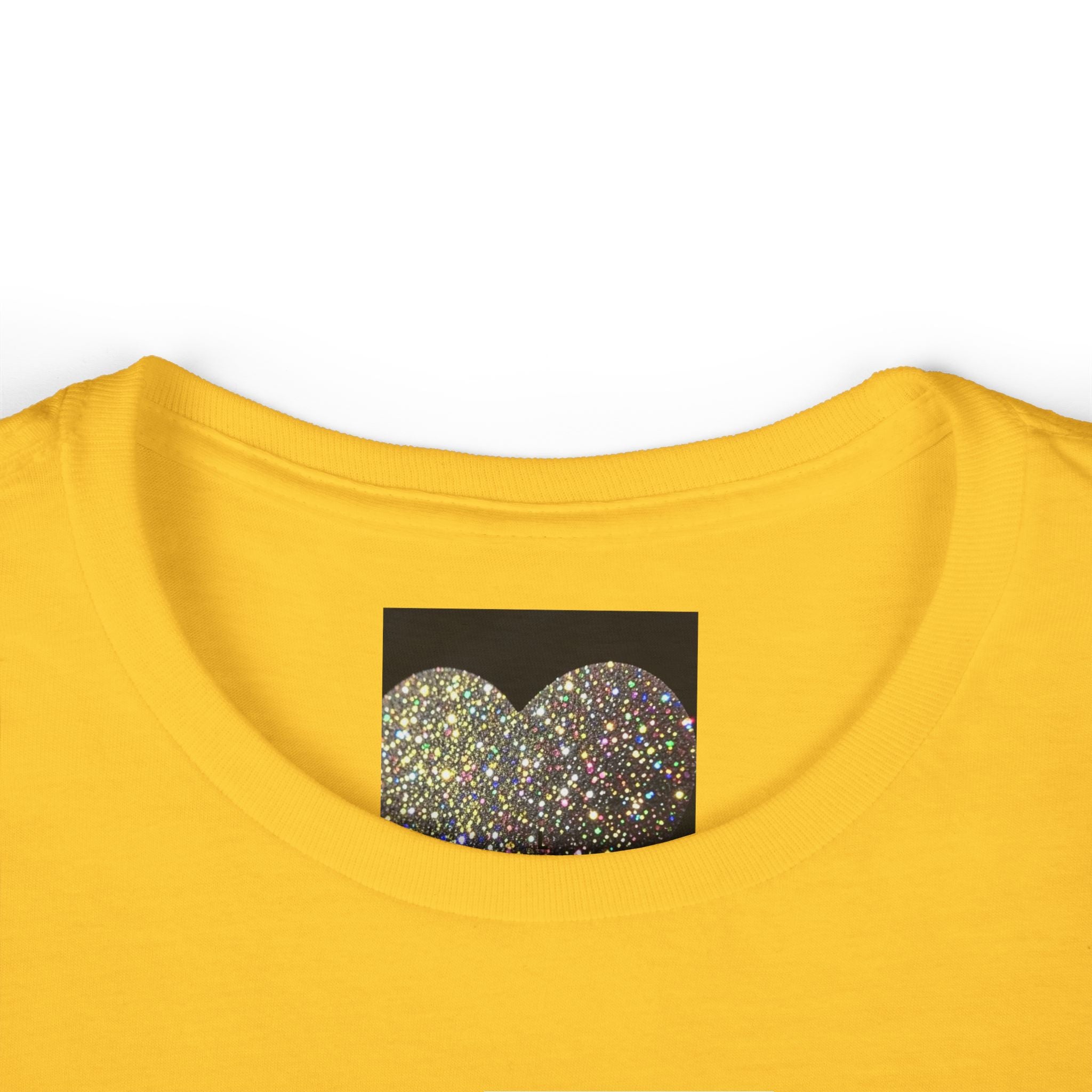 Glitter Heart Tee — Sparkling Sequin Heart Graphic Women's T-Shirt