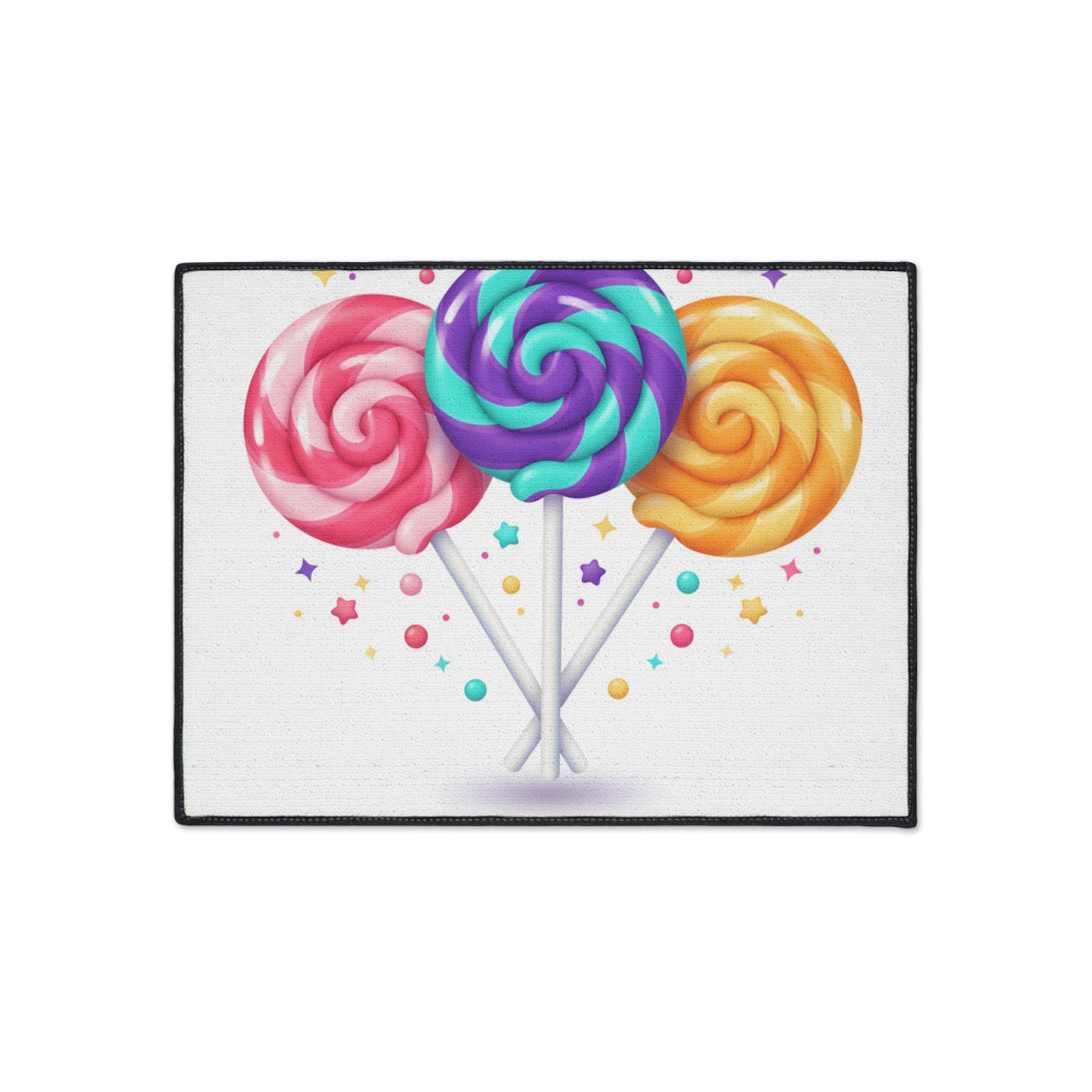 Lollipop Candy Heavy-Duty Floor Mat — Non-Slip Entry Rug for Kids' Rooms & Parties