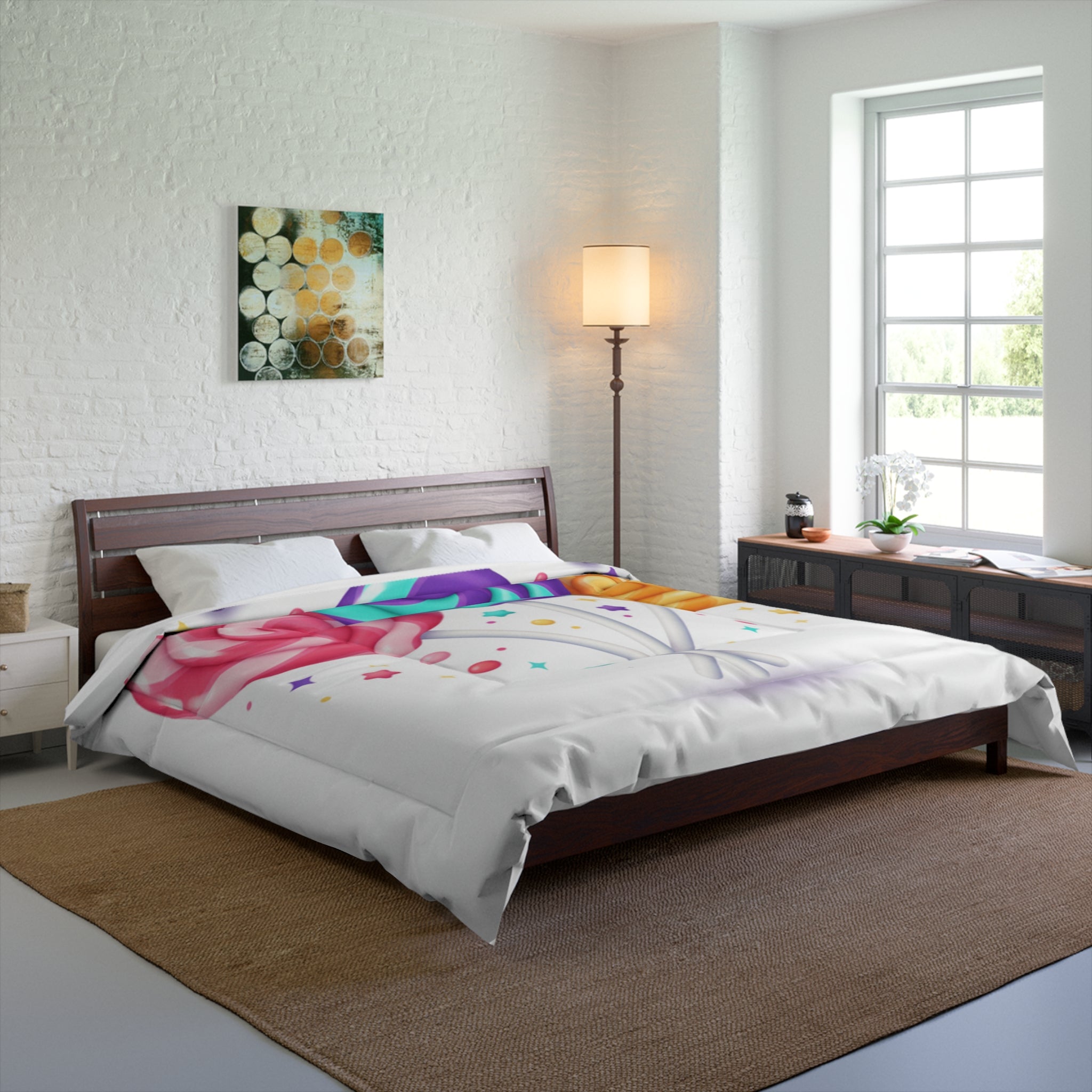 Candy Lollipop Comforter – Colorful Swirl Sweets Bedding for Kids’ Room