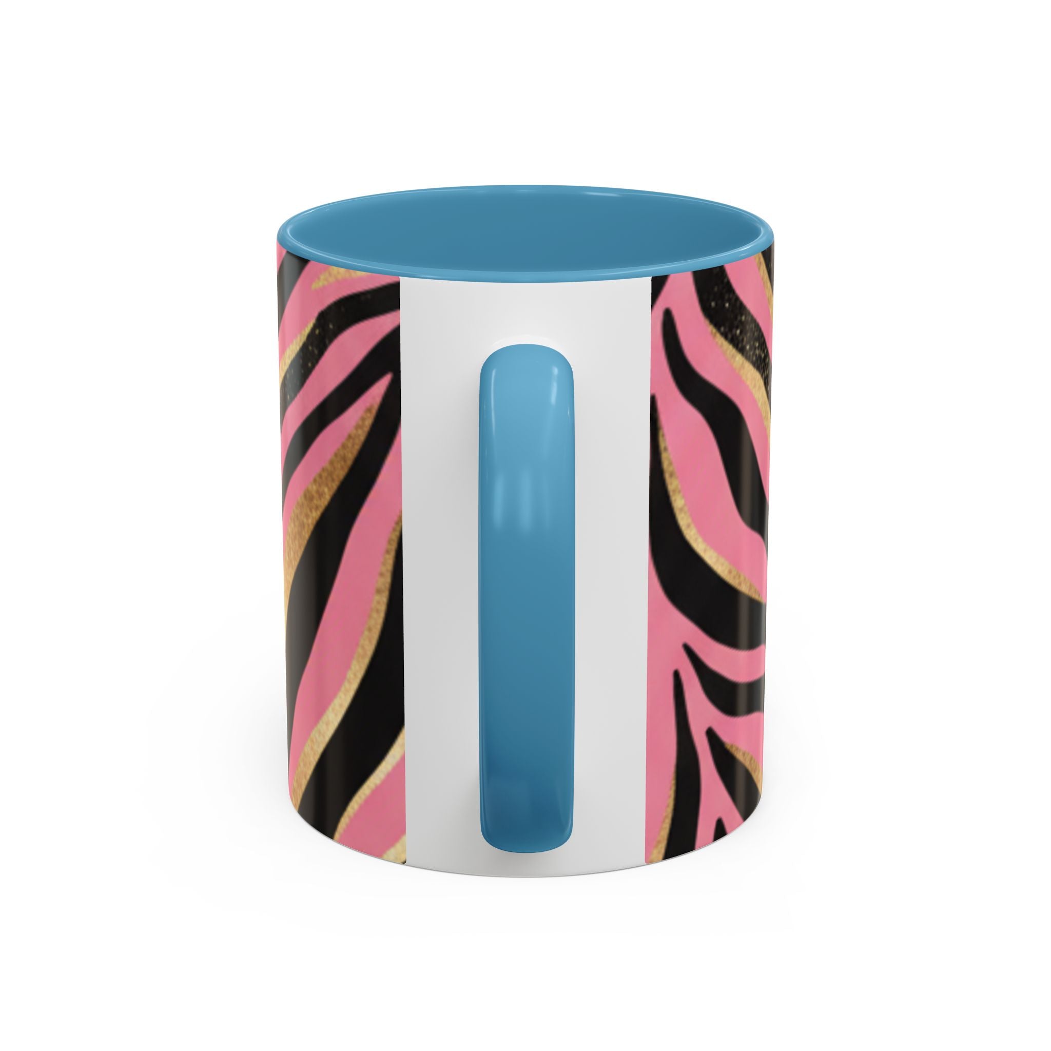 Pink & Gold Zebra Accent Coffee Mug — Stylish Animal Print Ceramic Mug (11/15oz)