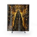 Prayer Hands Shower Curtain — Gold Crown Religious Bathroom Decor (Jeremiah 29:11)