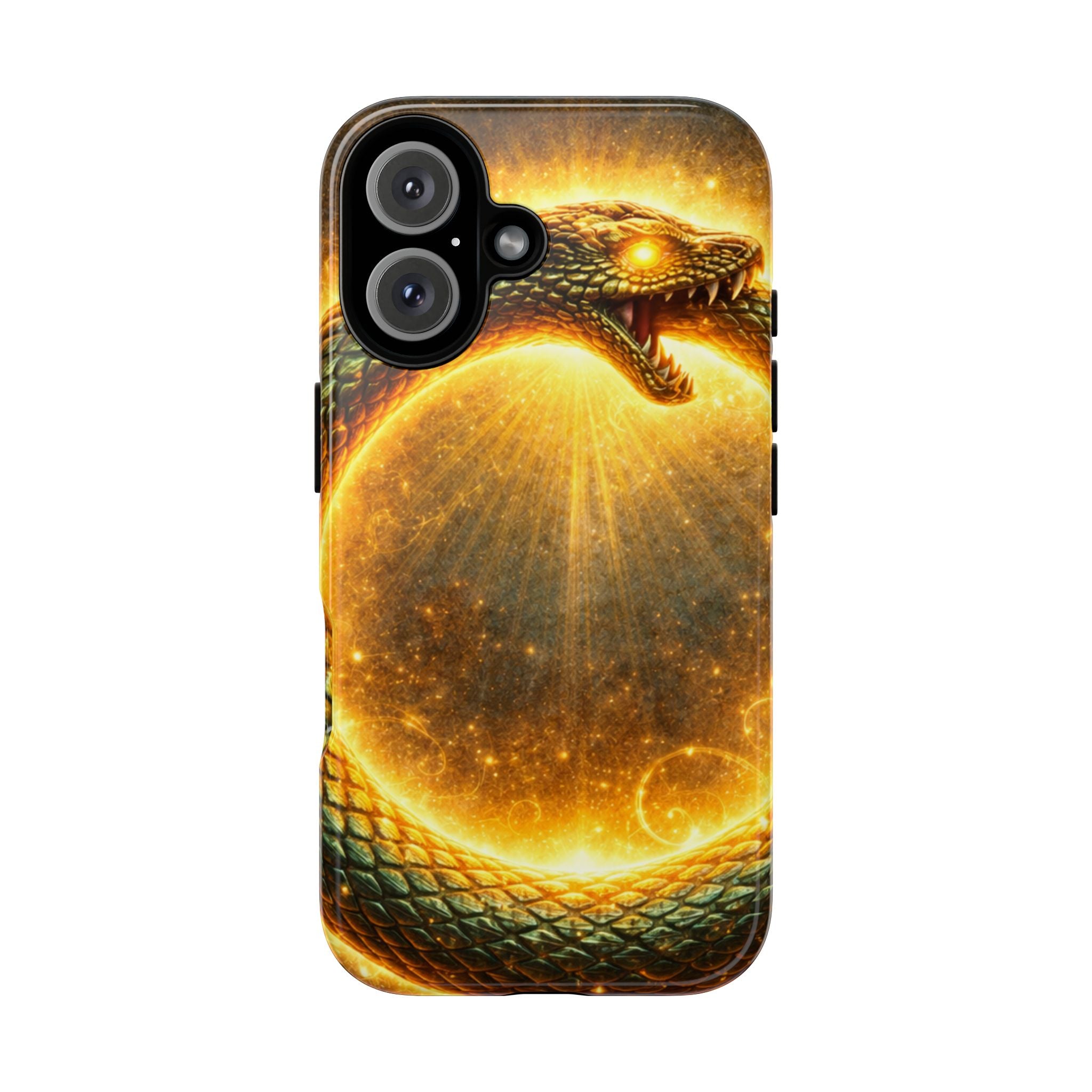 Phone Case — Golden Serpent Ouroboros Design