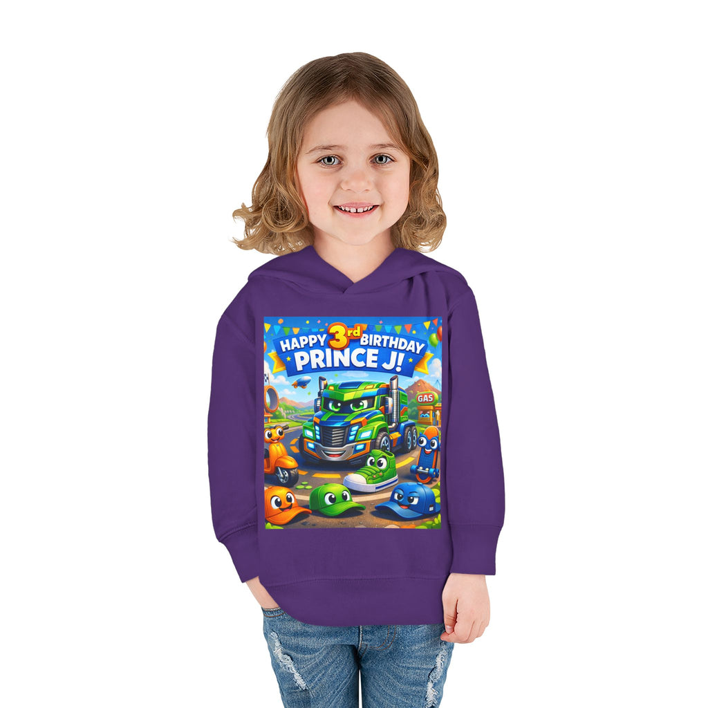 Toddler Hoodie — Colorful Birthday Truck & Candy Party Kids Pullover