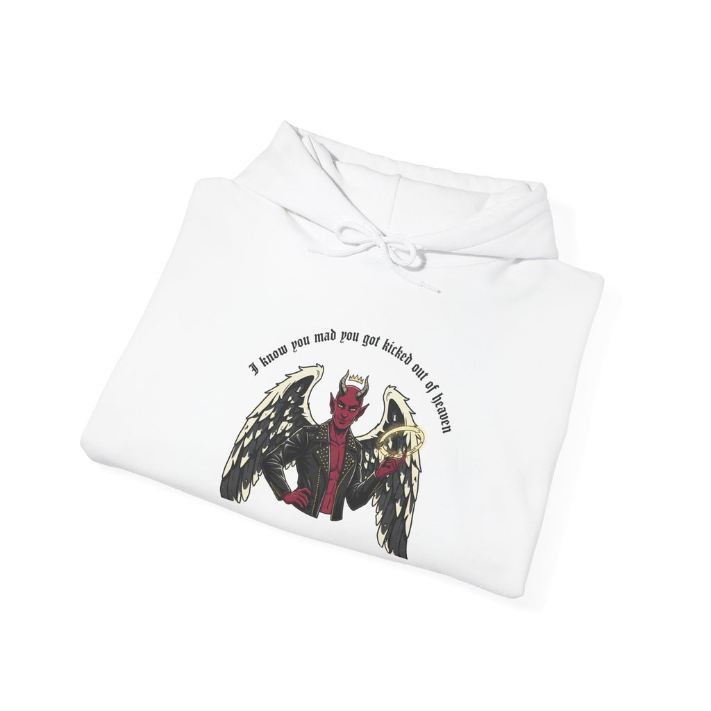 Devil Angel Wings Hoodie — Gothic Graphic Pullover with Sleeve Prints