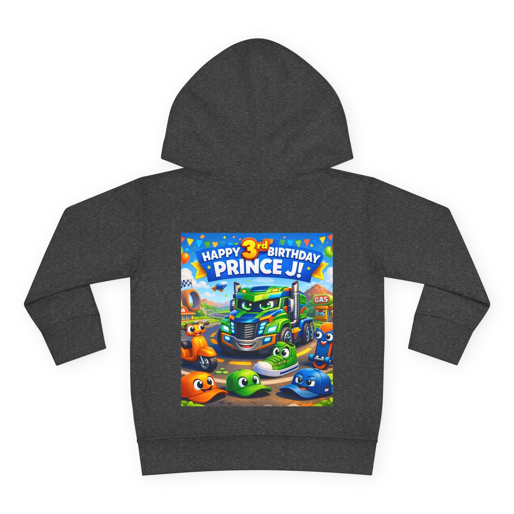Toddler Hoodie — Colorful Birthday Truck & Candy Party Kids Pullover